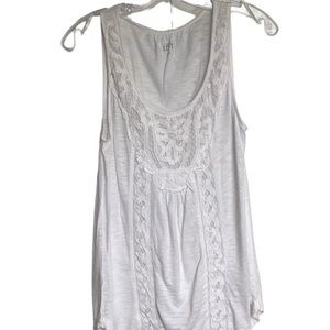 Ann Taylor LOFT White Knit Sleeveless Blouse Petite SZ M